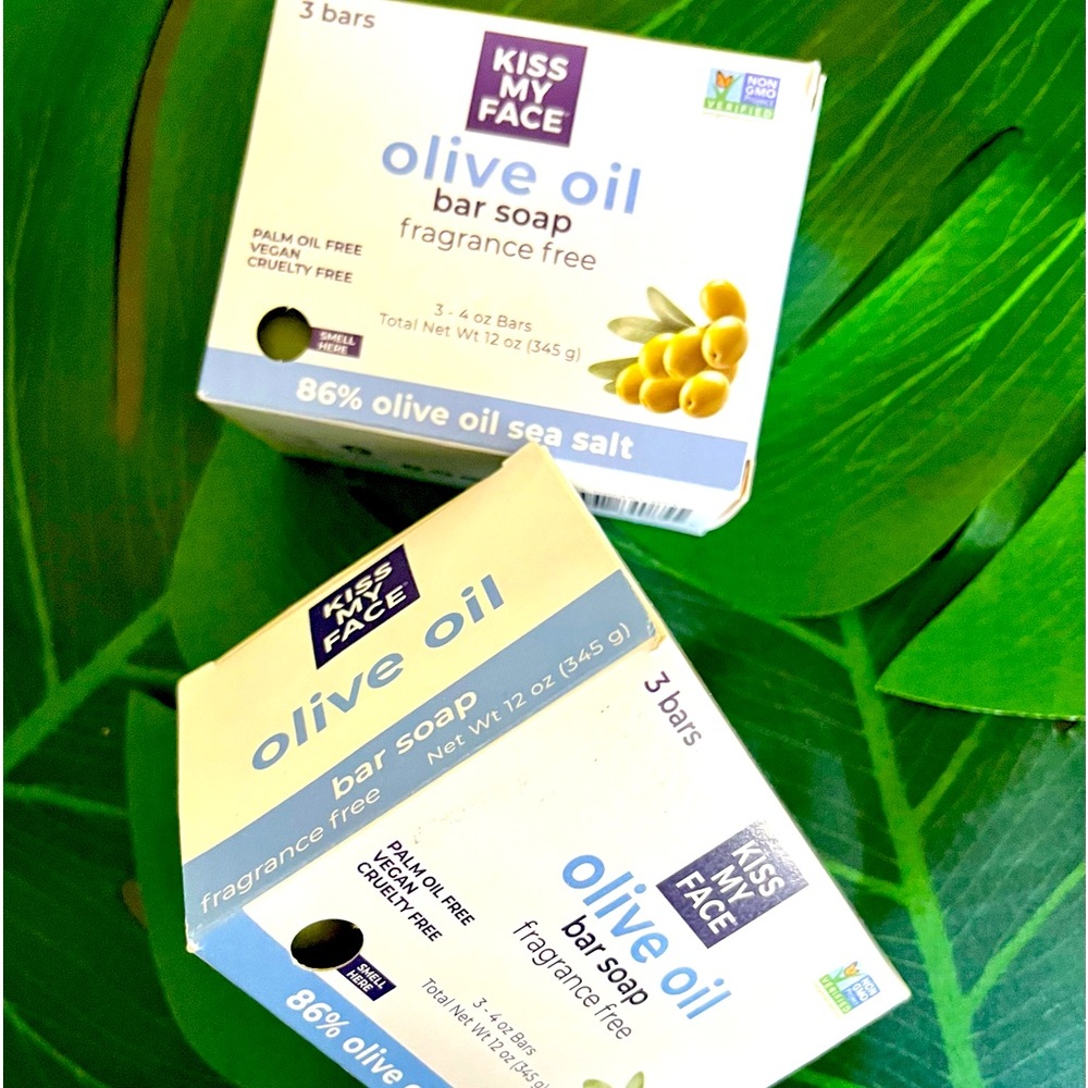 Kiss My Face Olive Oil Fragrance Free Bar Soap 6 Bars Total New In Box 2 Sets